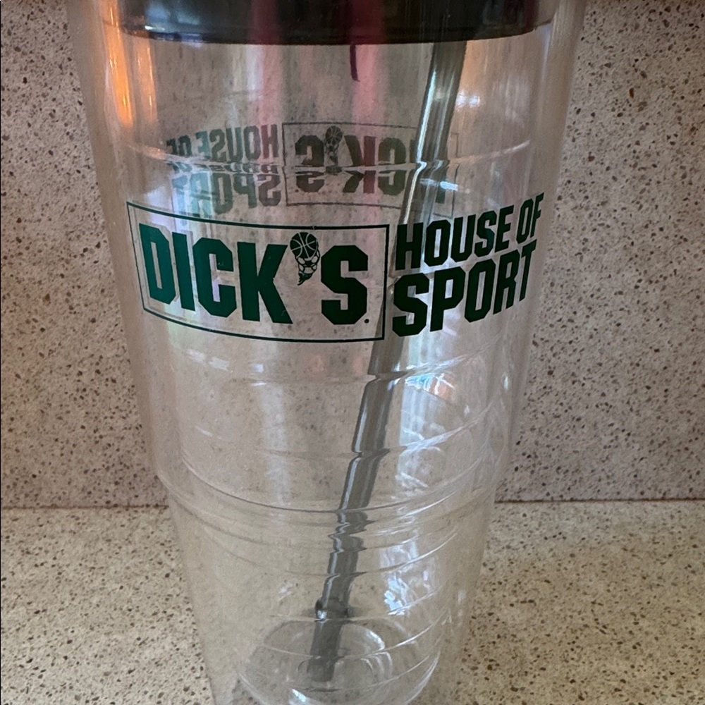 24oz Dick’s House of Sports Like New Clear Tumbler with Lid and Straw - Picture 2 of 5